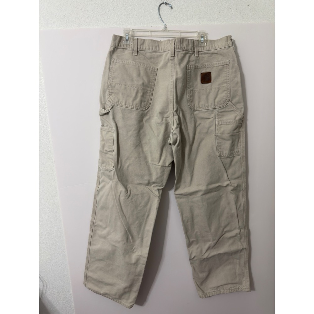 Carhartt B11 STN Carpenter Pants Mens 36x32 Stone Duck Canvas Work Dungarees